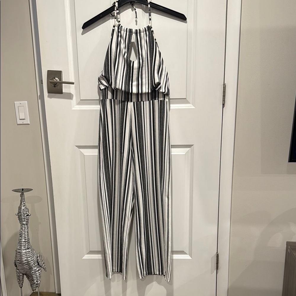 Striped Black and White Jumpsuit